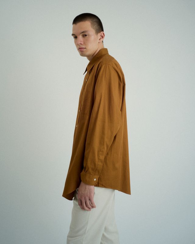 ファウンダ 25AW REGULAR COLLAR SHIRT(015FD252001)MOCHA