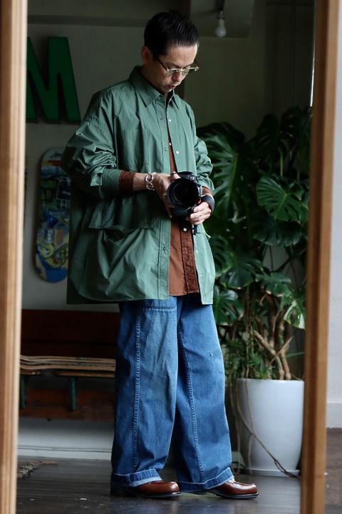 フレッシュサービス 22SS CARGO POCKET REGULAR COLLAR UTILITY SHIRT"CEDAR"スタイル.2022.6.6.