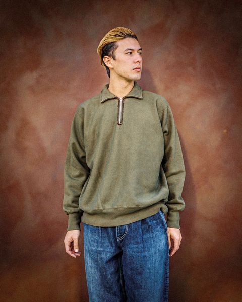 A.PRESSE Vintage Half Zip Sweat Shirt(OLIVE) 1月25日(土)新作発売！