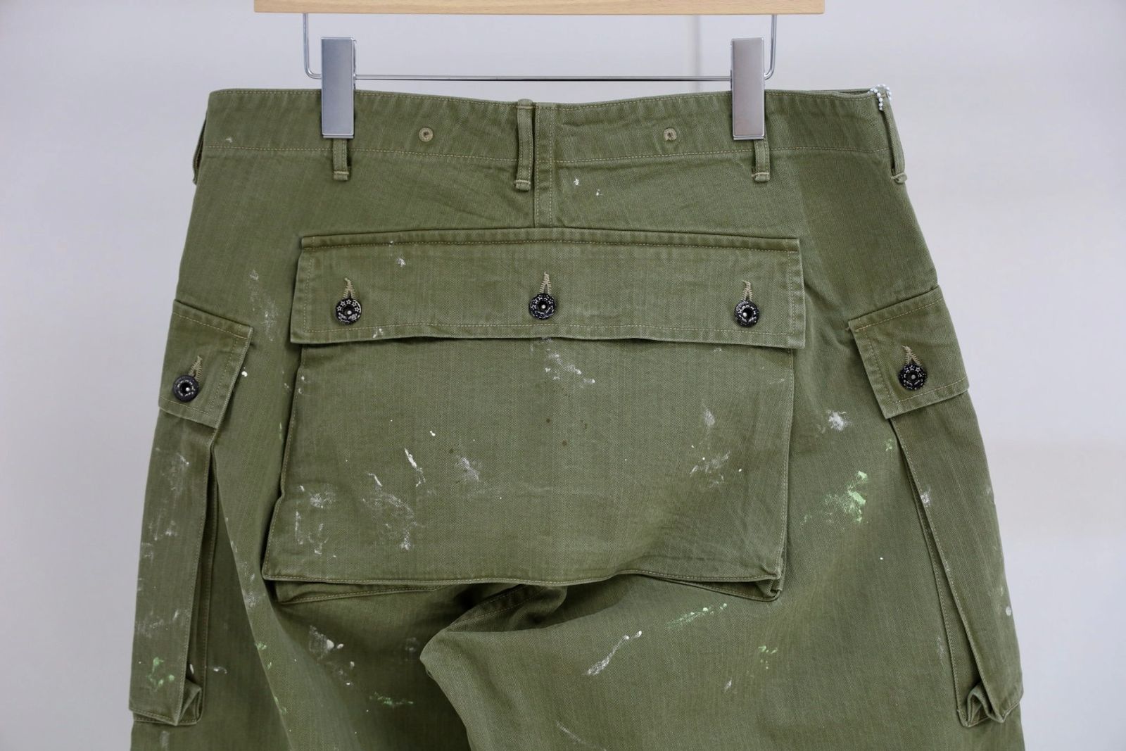 BOW WOW 25FWバウワウ PAINT STAINED USMC P-44 HBT TROUSERS(BW252-PU4HT)PAINT STAINED OD★10月11日(土)発売！