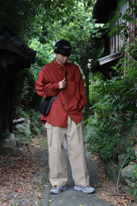 Graphpaper Broad L/S Oversized Regular Collar Shirt(GM223-50063) style. 2022.07.24.