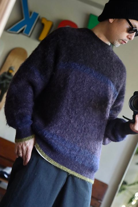 YOKE ヨーク22AW STILL BORDER CREWNECKスタイル.2022.10.24.