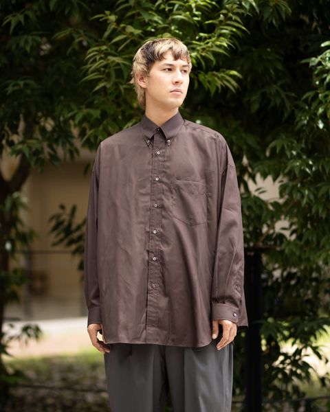 グラフペーパー Easy Care Poplin L/S Oversized B.D Shirt(GM263-50620)BROWN☆7月11日(土)発売！