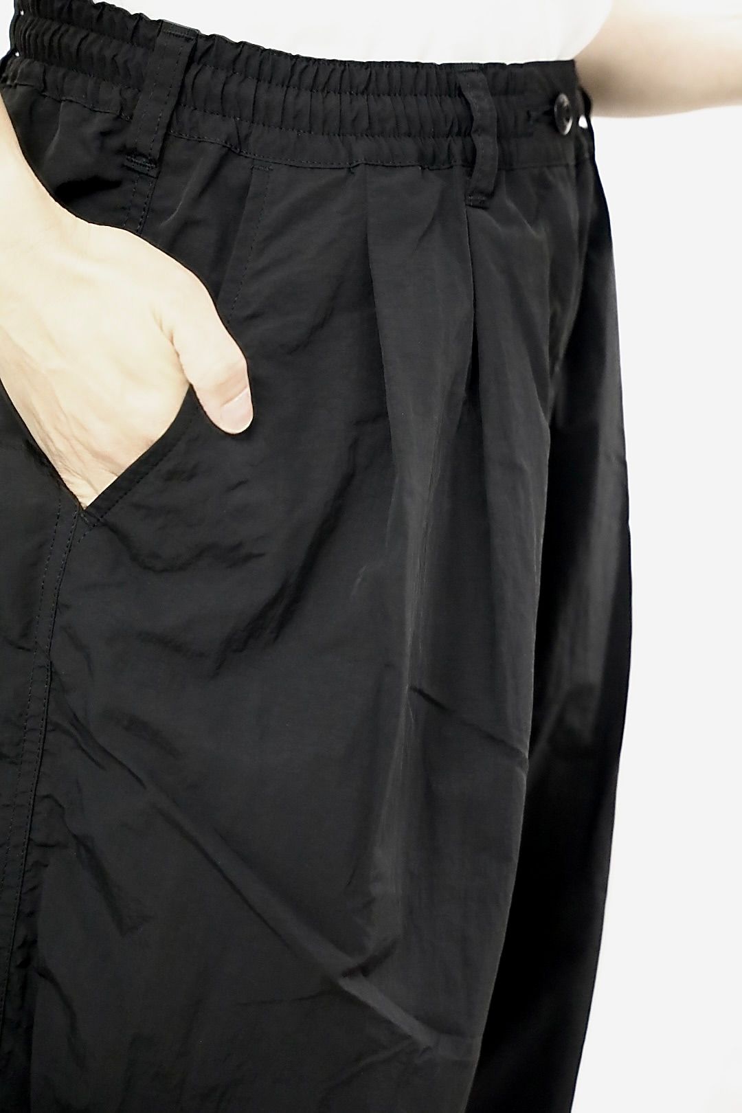 コムデギャルソンオム26SS ナイロンタッサー2タックイージーパンツ(HQ-P016-051)BLACK☆3月6日(金)発売！