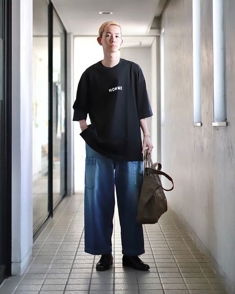 COMME des GARCONS HOMME コムデギャルソンオム 23AW 綿天竺ロゴプリントTシャツスタイル