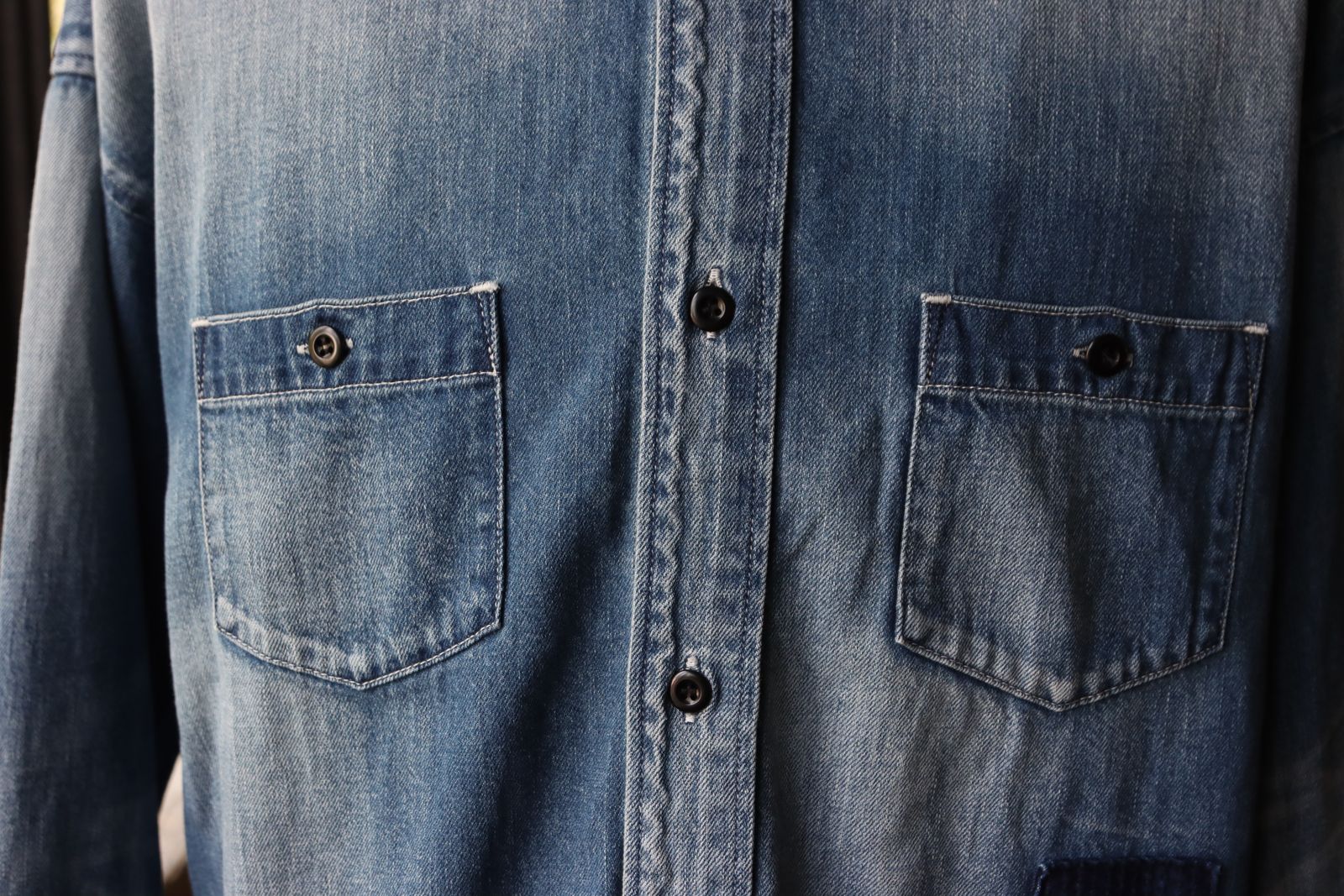 ファンダメンタル デニムシャツDENIM SHIRT 3YR WASH(FA24SH13U)INDIGO