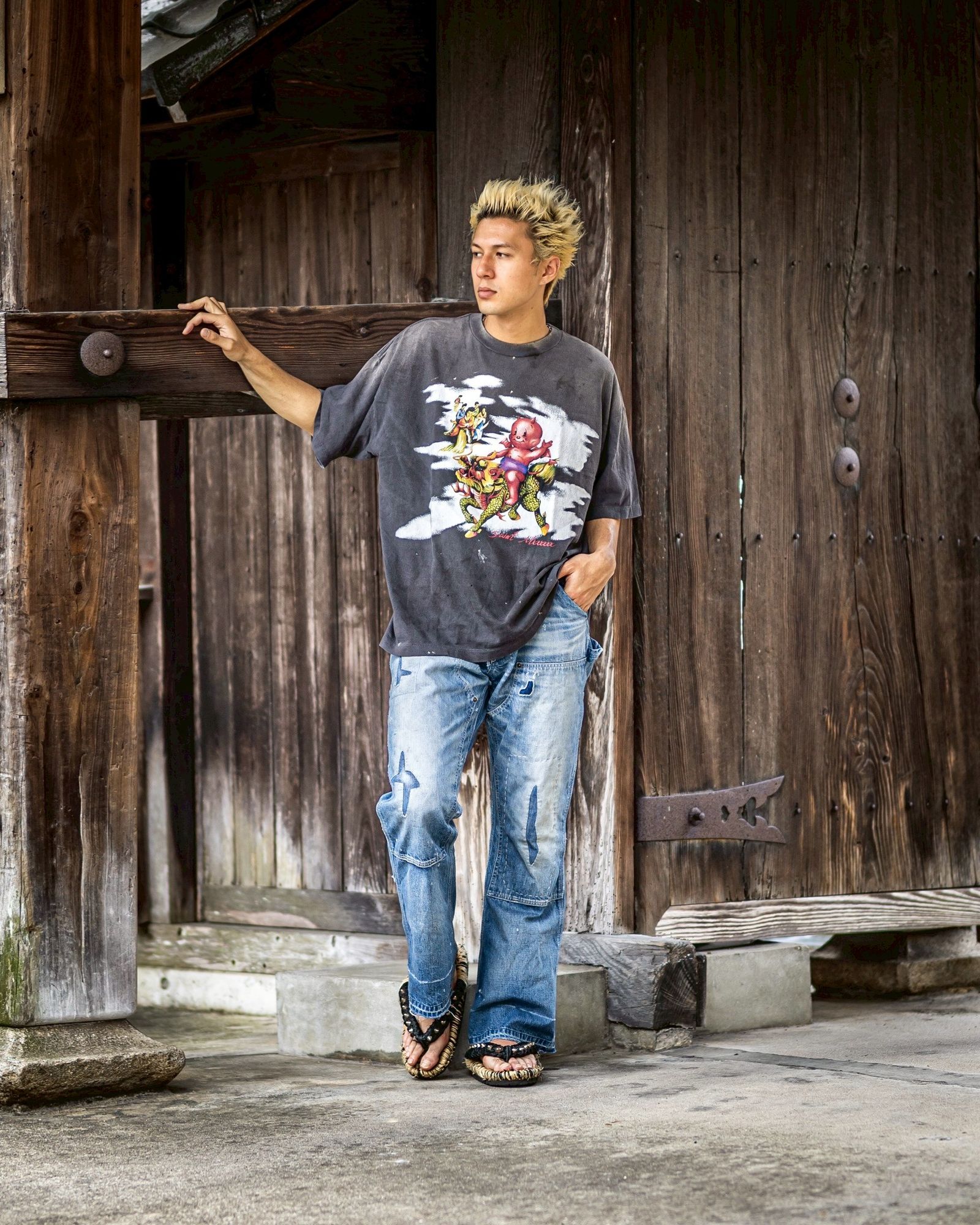 SAINT M×××××× - セントマイケル Tシャツ DAMEGED SS TEE(SM-HR8