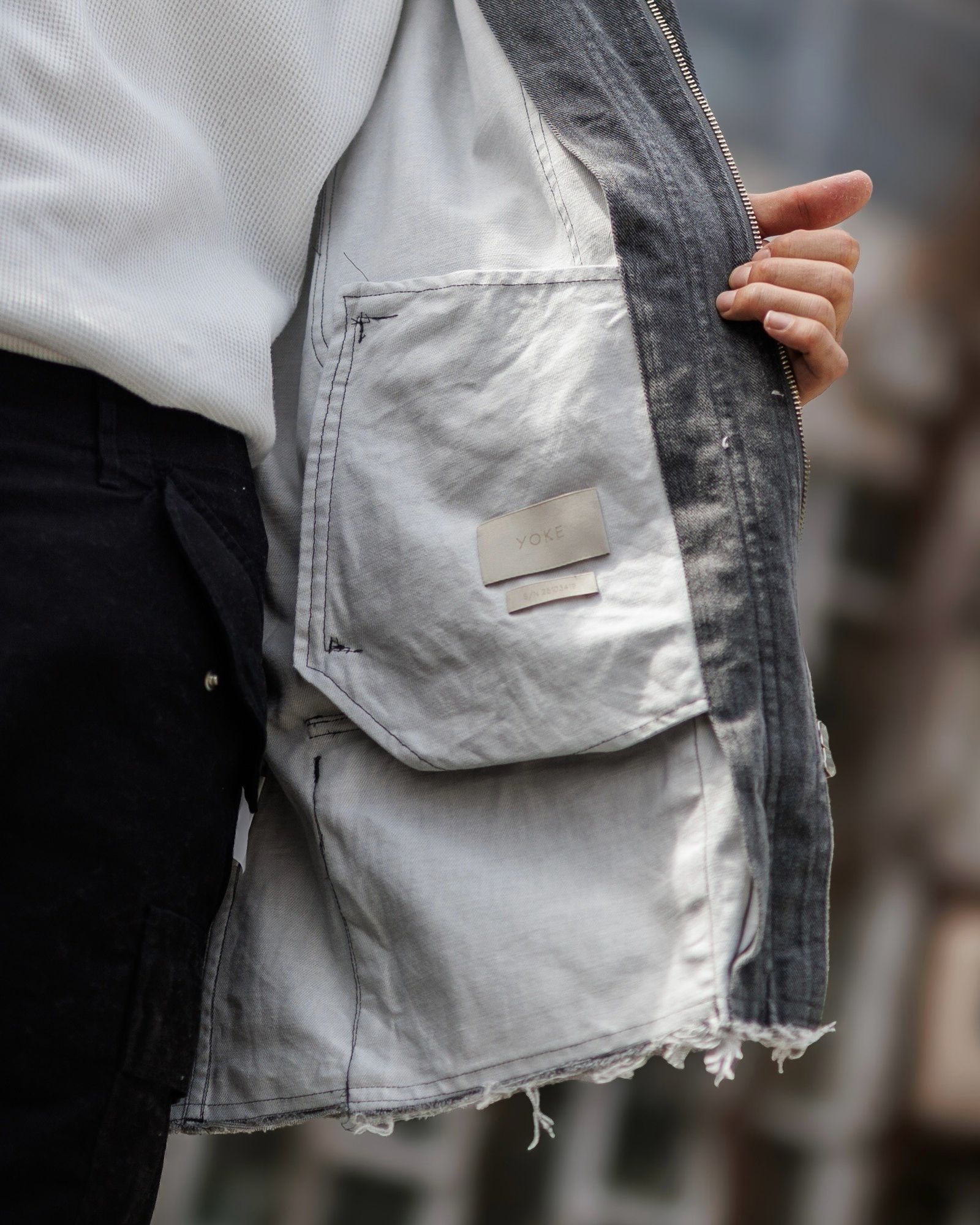 YOKE COTTON CUT-OFF COVERALL JACKET(GRAY)3月15日(土)新作発売 YOKE COTTON CUT-OFF COVERALL JACKET(GRAY)3月15日(土)新作発売