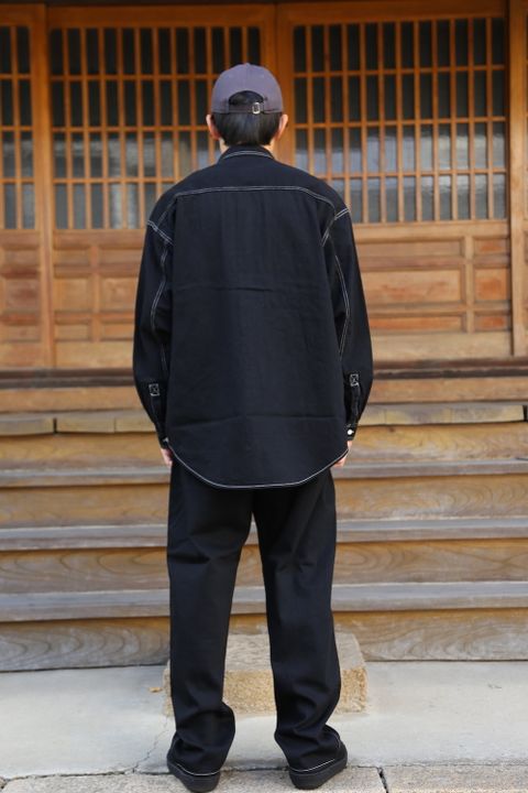 Graphpaper Denime Regular Collar Shirt& Denime Five Pocket Pants "BLACK"Style.2020.12.14.