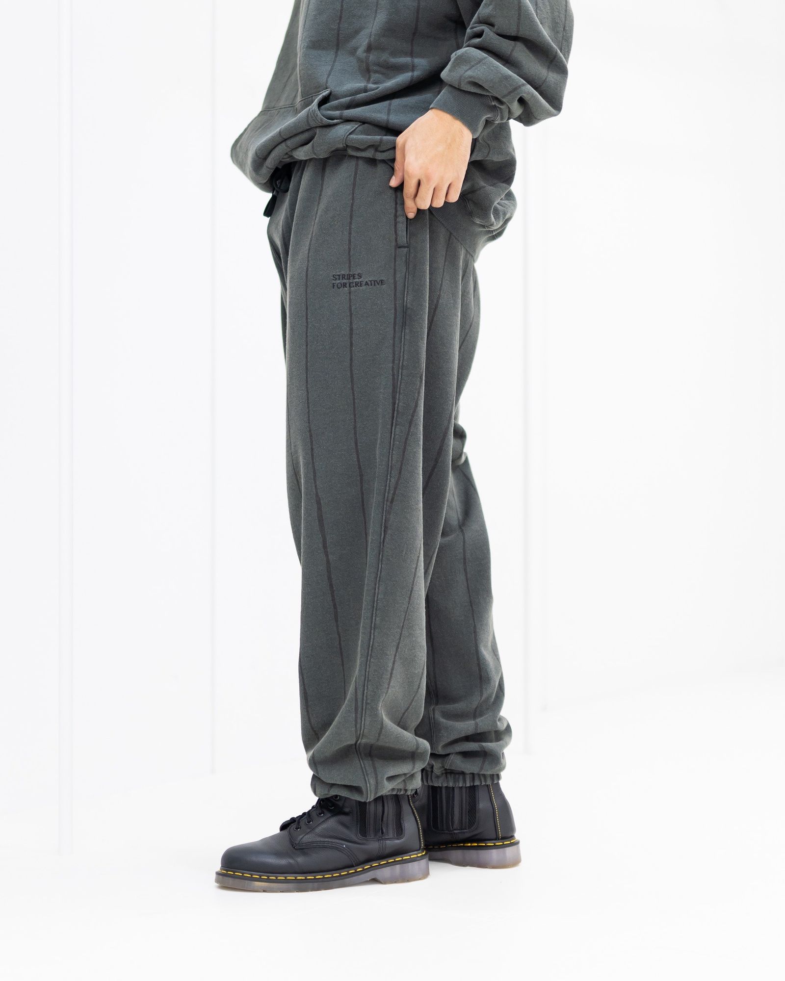 S.F.C 25FW エスエフシー STRIPE WIDE SWEAT PANTS (DISCHARGED)(SFCFW25CS05)Black☆9月20日(土)発売！