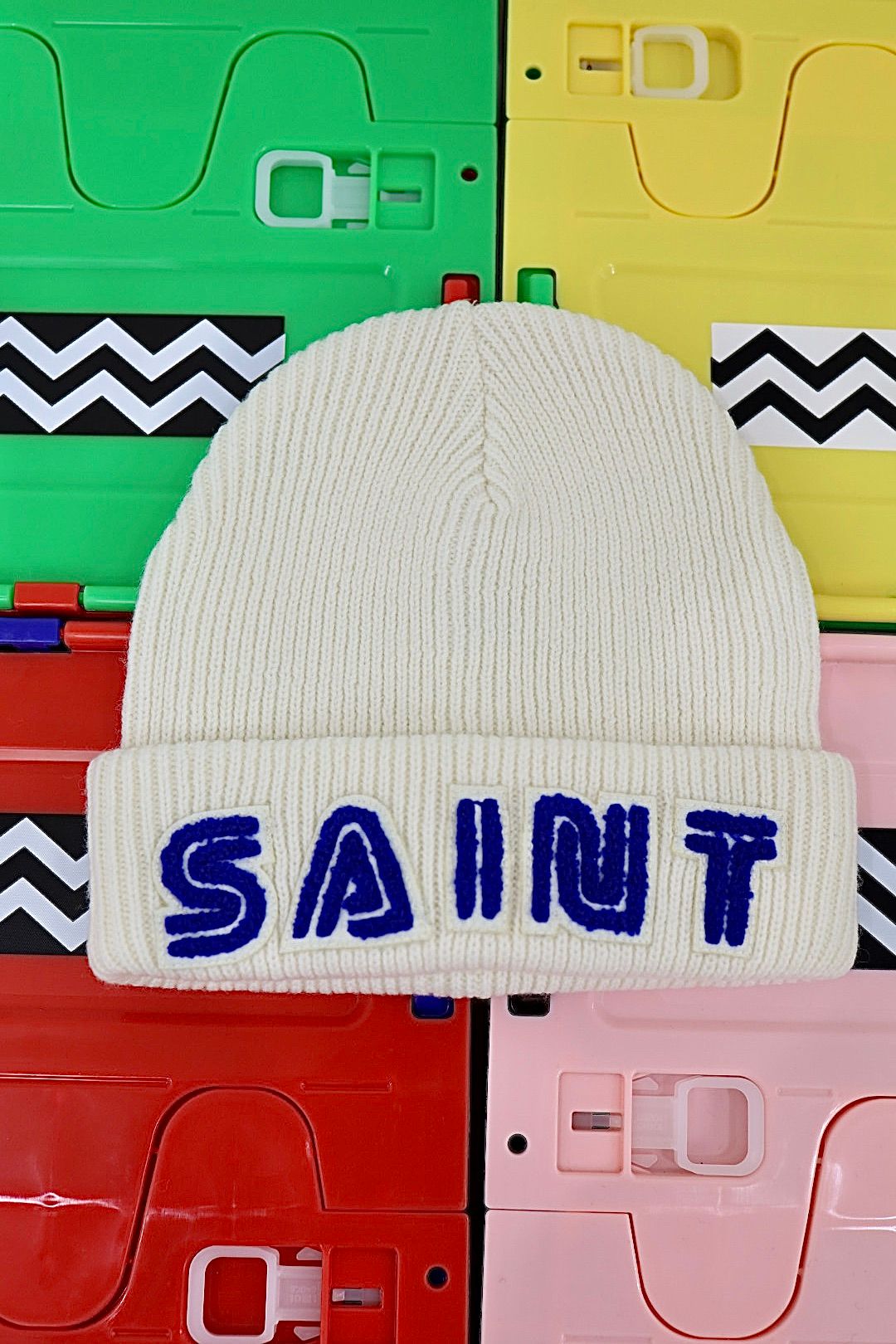 セントマイケル25AW SEGAコラボ SG_KNIT CAP /SAINT SEGA (SM-HR1-0000-C67)WHITE