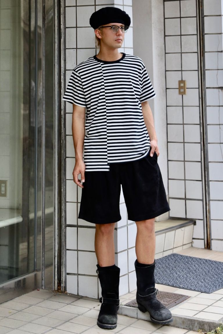 Yohji Yamamoto  新作天竺ボーダー Tシャツ MARKスタイル