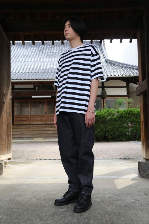 Graphpaper Border S/S Tee(GM203-70144B) style.2021.7.10.