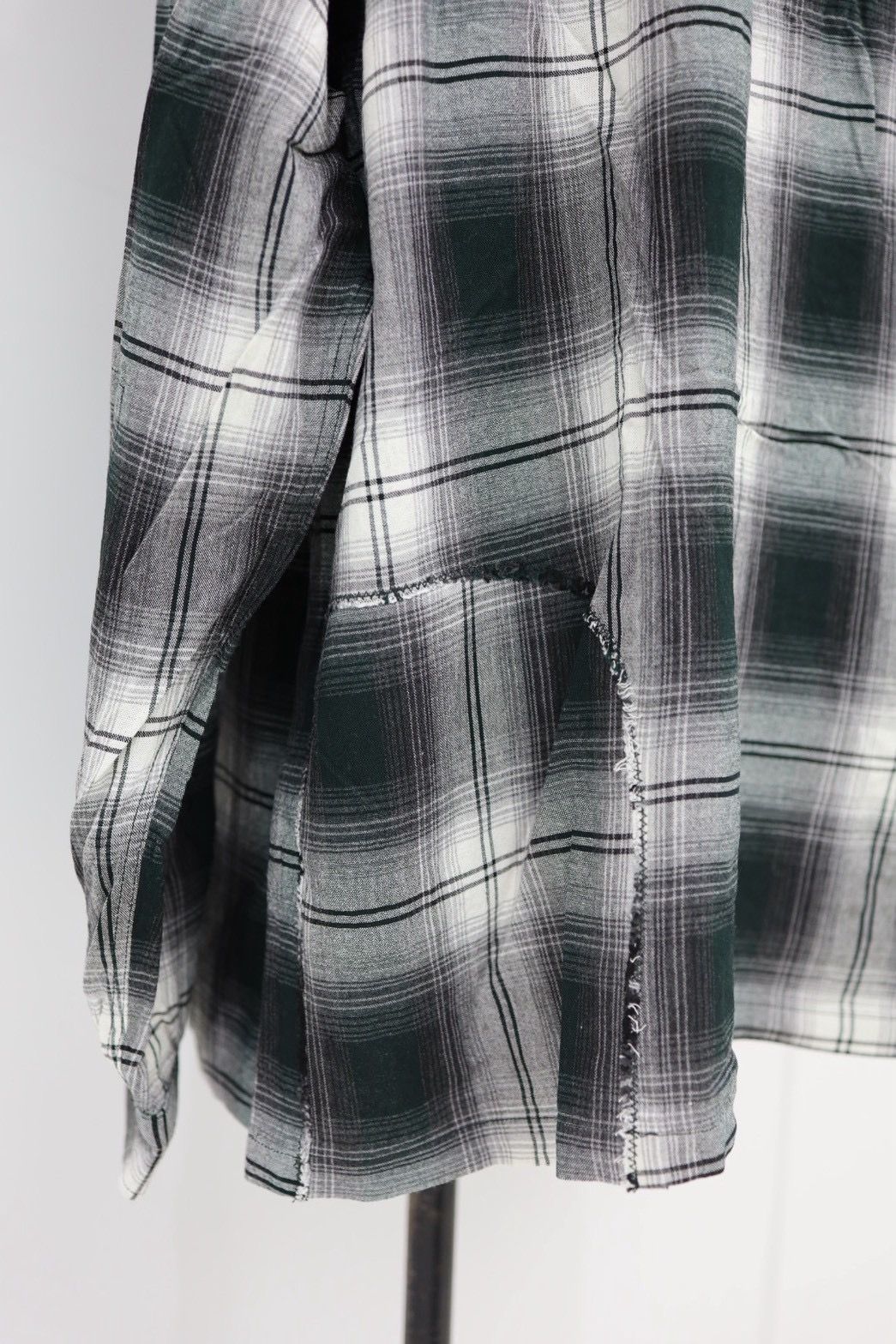 BOW WOW 26SS バウワウ REMADE RAYON PLAID SHIRT AGED(BW261-RRPS)D.GREEN×WHITE