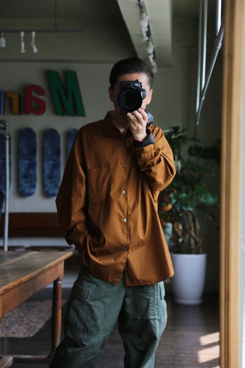 Graphpaper Broad L/S Oversized Regular Collar Shirt"BROWN"style.2021.5.25.