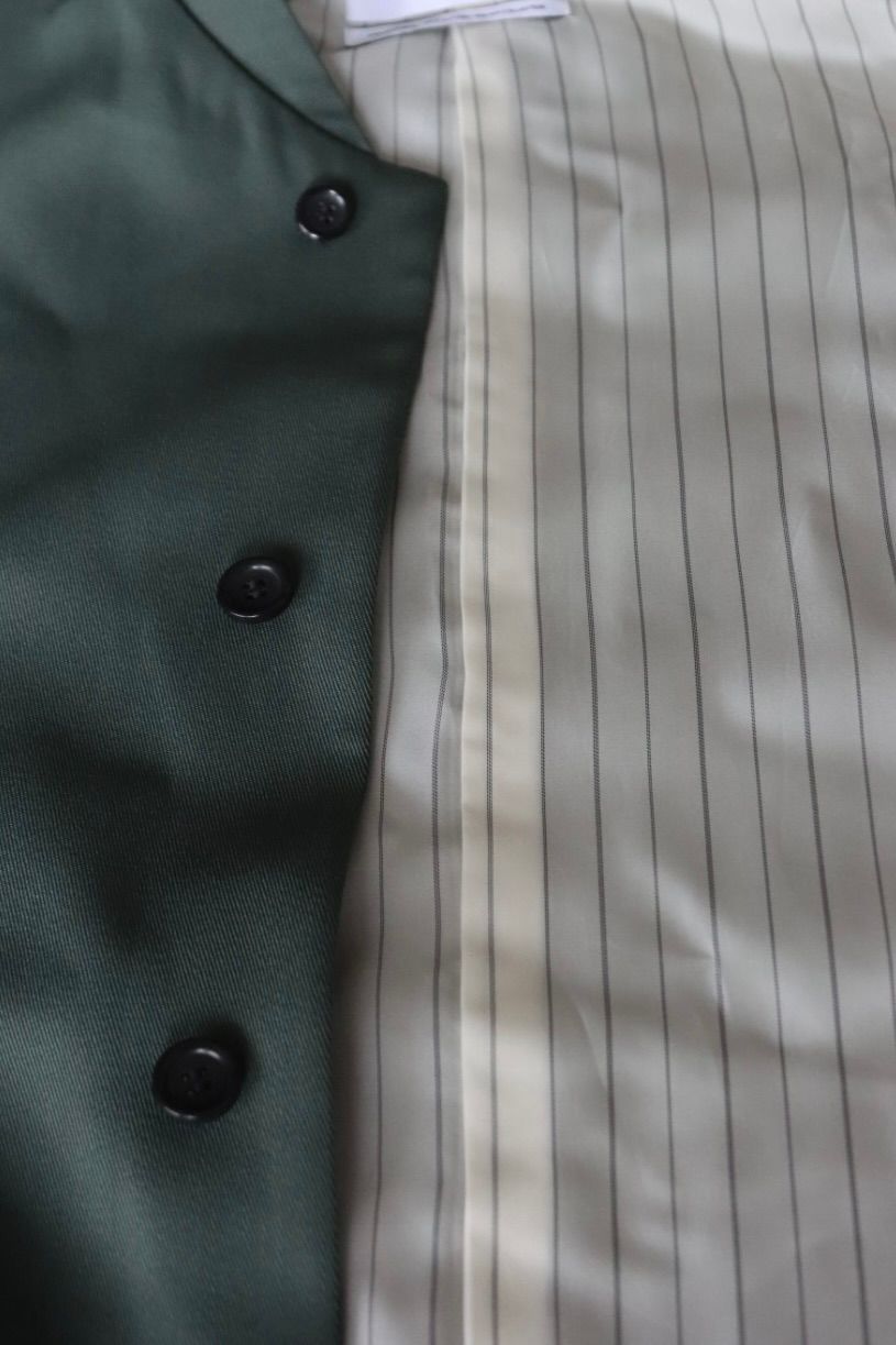 グラフペーパー Women's  25AW Techno Wool Nylon Stand Collar Short Jacket(GL253-20317)GREEN