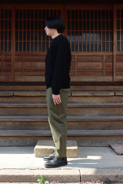 YOKE CROSSING CABLE CREW NECK KNIT(YK21AW0288S) style.2021.10.9