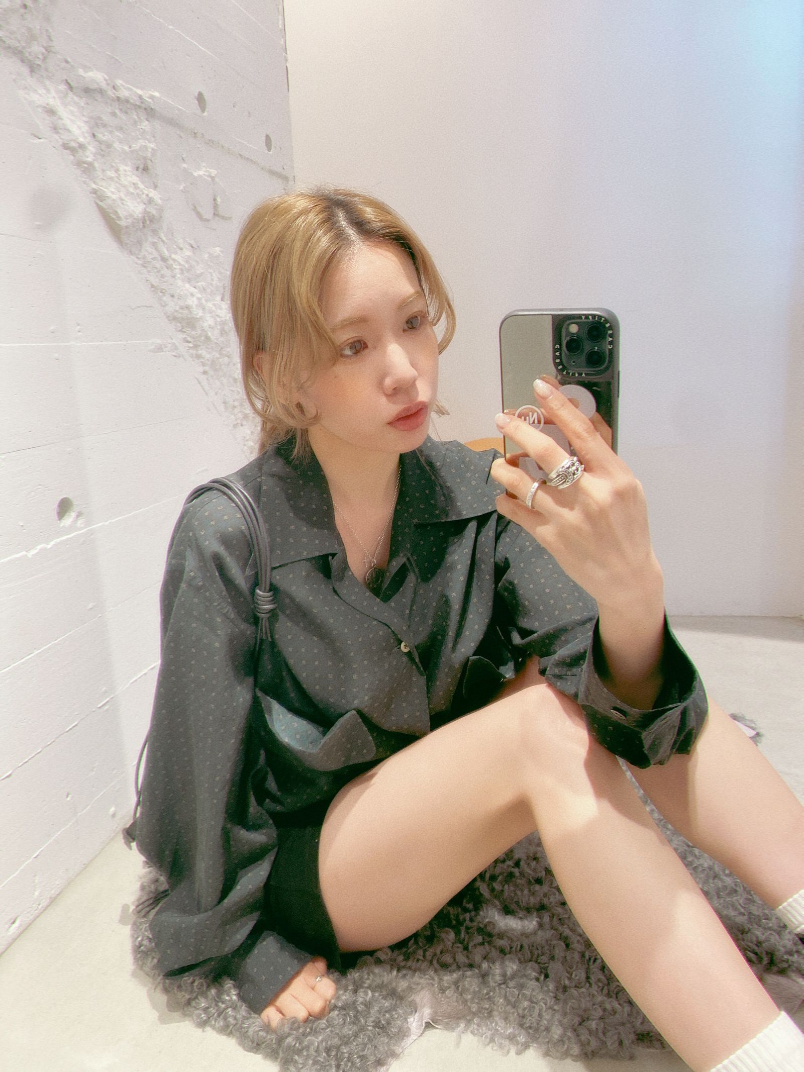 YOKE 24SS PIXEL LOW PLAID OPEN COLLAR SHIRT style.2024.5.9