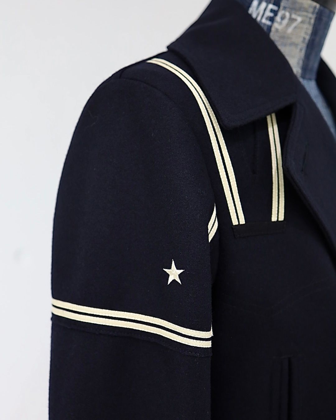 ジュンヤワタナベマン 26FW ウールナイロンメルトン NEEDLES Wネーム Pコート (WR-J105-051)NAVY☆10月2日(金)発売！