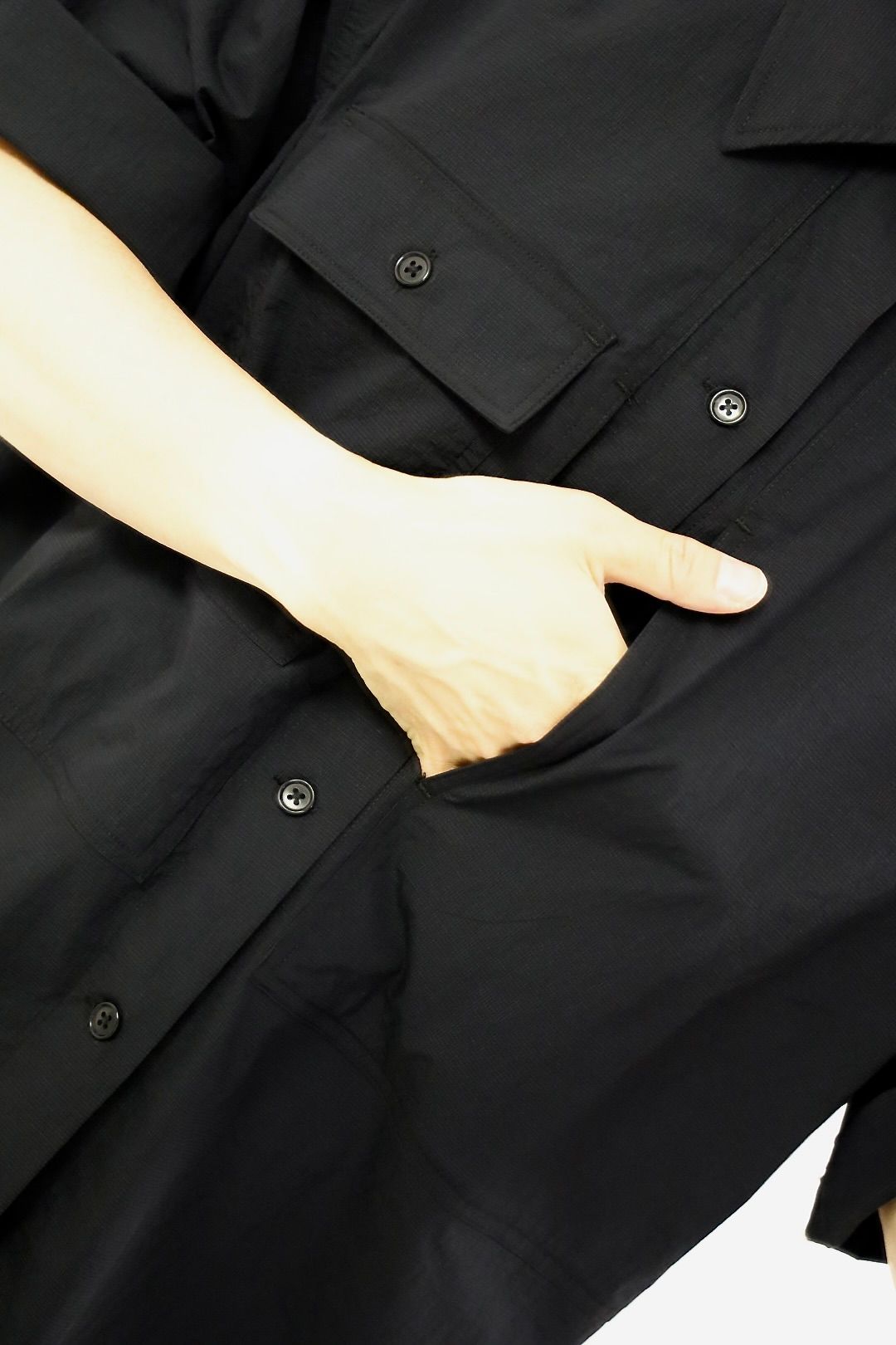 フレッシュサービス DRY FLEX NYLON FIELD POCKET SHIRT(FSC262-50116)BLACK