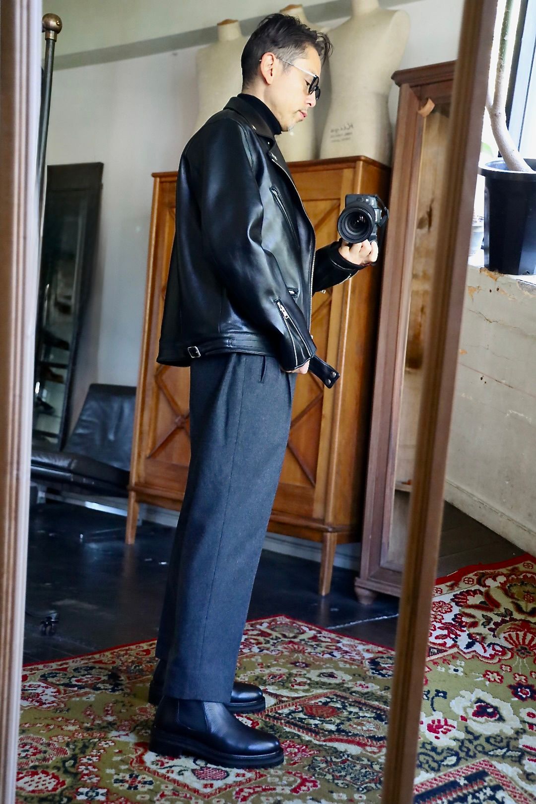 FOOTWORKSフットワークス サイドゴアブーツ Side Gore Boots in Grain Leather(F03-0001_M)BLACK☆新作発売！