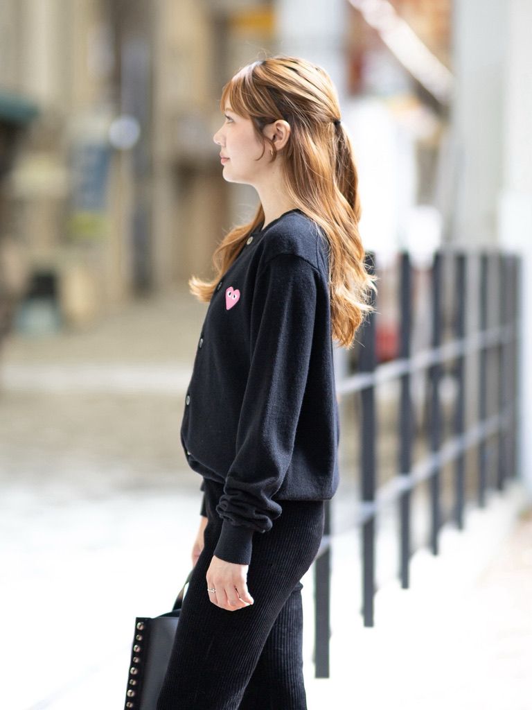 PLAY COMME des GARCONS 新作ROUND NECK CARDIGAN PINK EMBLEM style.2026.8.19