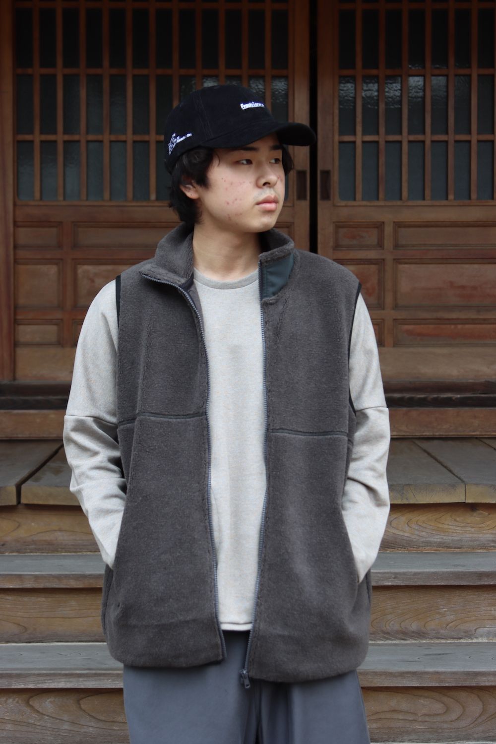 Graphpaper Wool Boa Zip-Up Vest フリース ベスト - ベスト