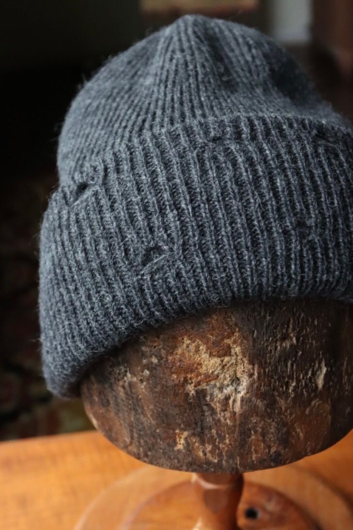 ワイズフォーメン DAMAGED KNIT CAP (ML-H01-160)CHARCOAL☆新作発売！