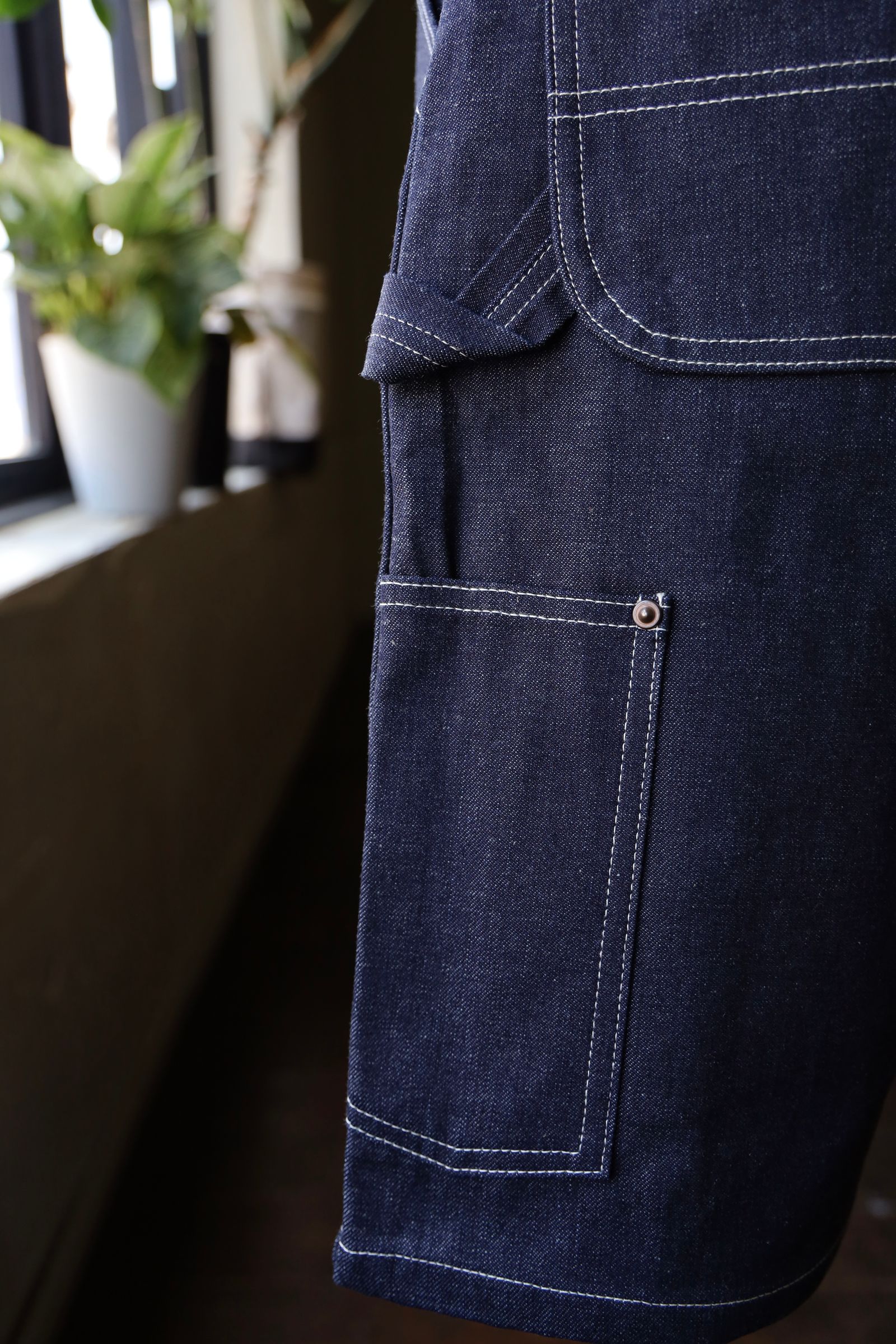 セントマイケル25SS デニムショーツRIGID DOUBLE KNEE SHORTS(SM-HR8-0000-074)BLUE