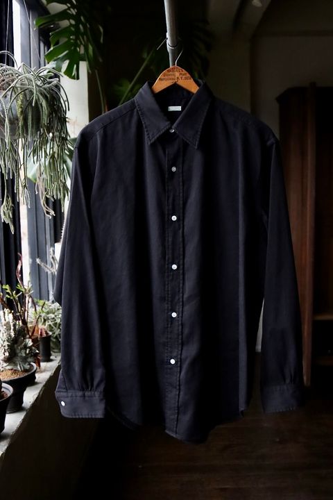 アプレッセ24SS Double Weave TwillRegular Collar Shirt (24SAP-02-03H)BLACK