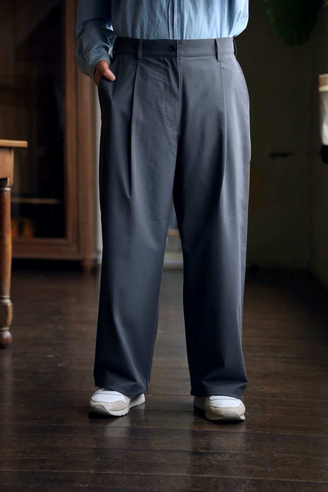 フレッシュサービス WOOLY CLOTH WIDE TROUSERS(FSC251-40109)GRAY
