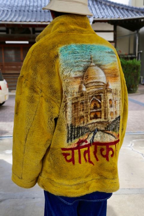doublet HAND-PAINTED FUR JACKET"YELLOW"Style.2020.12.20.