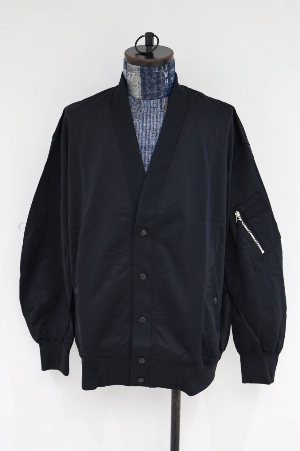 コムデギャルソンオム26SS 綿ナイロン裏毛カーディガン(HQ-T007-051)BLACK☆3月6日(金)発売！