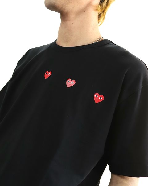 PLAY COMME des GARCONS 24SS PLAY HORIZONTAL 3 HEART S/S T-SHIRT 2024.3.2