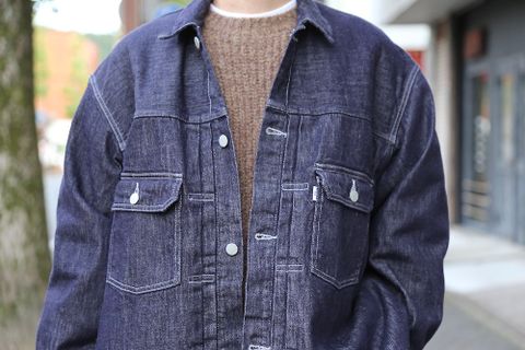 YOKE 3G BACK ZIP RIB CREW NECK"BEIGE"style.9.23.