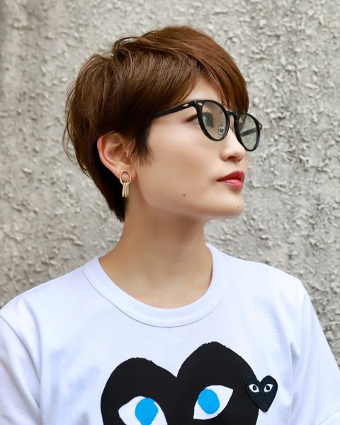 PLAY COMME des GARCONS レディースBlackハート With Blue Eyes Tシャツstyle.2023.6.3