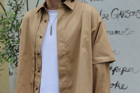 JieDa2020AW T/C FLAP SHIRT "BEIGE"(Jie-20W-SH07-B) style.2020.7.19.