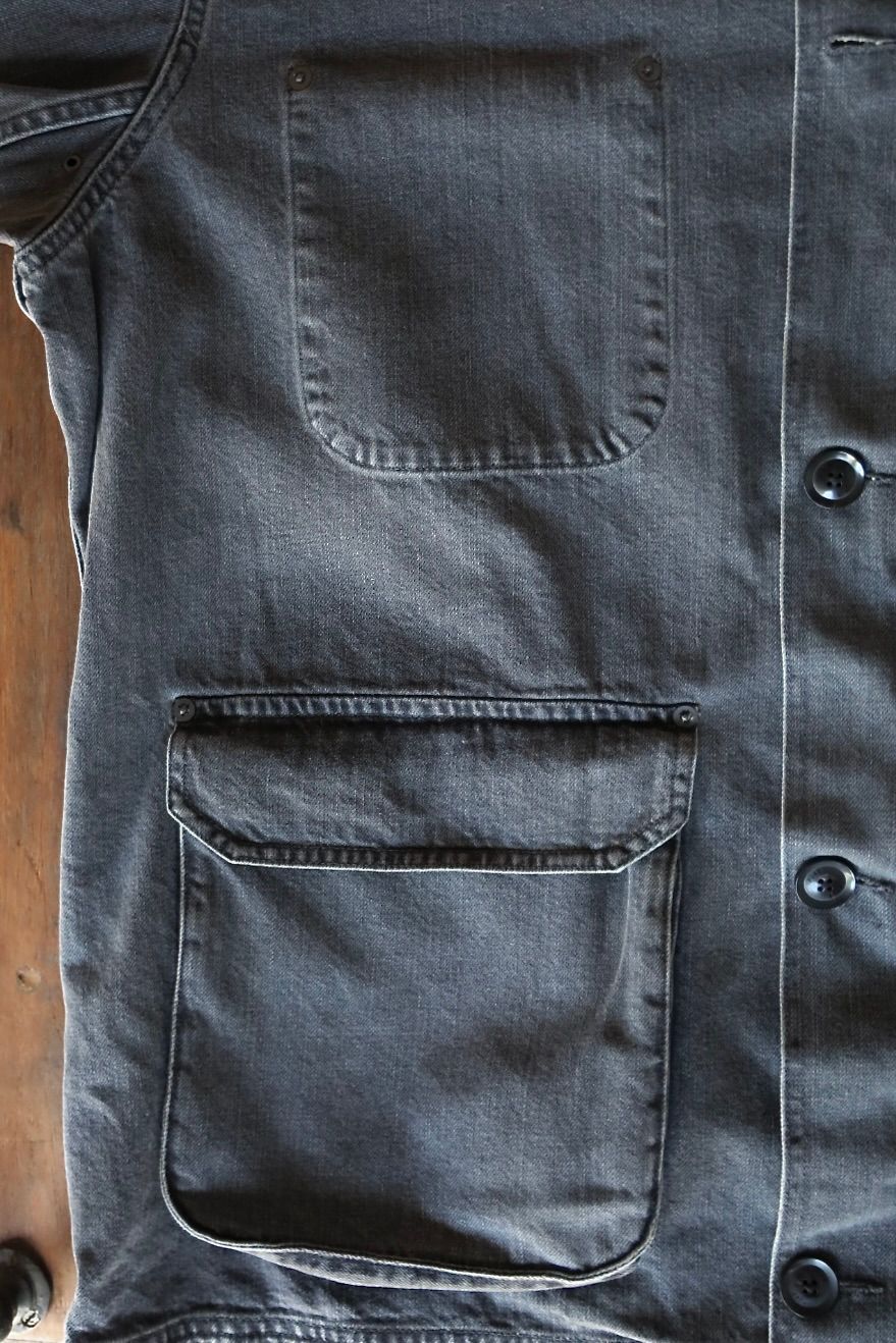 ヨーク 25FW VINTAGED DENIM COVERALL HALF COAT(YK25FW01067C)BLACK☆9月6日(土)発売！