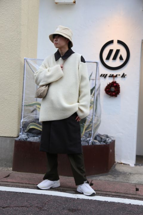 sulvam Slit over knit style 2020.12.27.