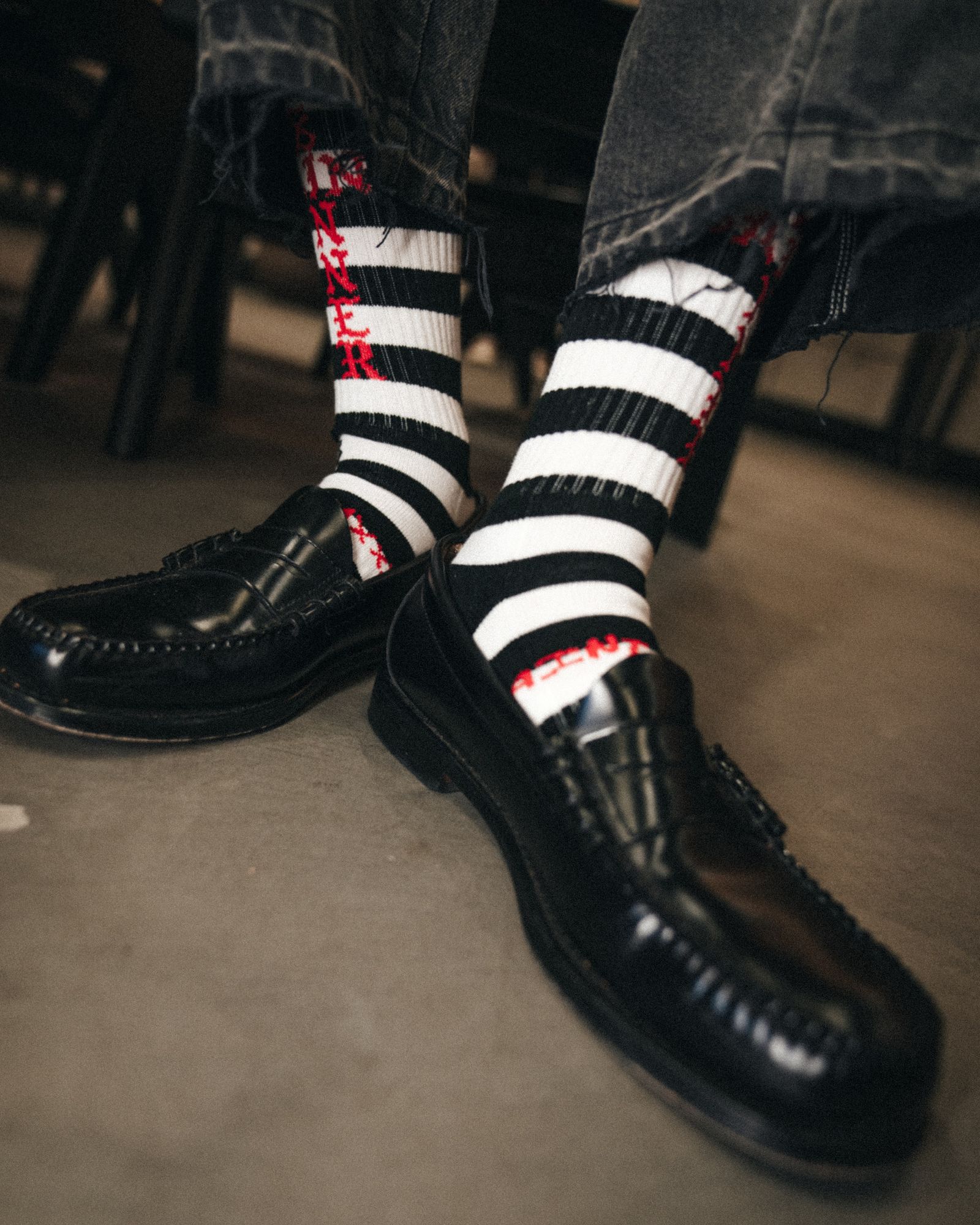 セントマイケル 26AW BORDER SOCKS(SM-MK1-0000-100) BLACK＋WHITE☆10月10日(土)発売！