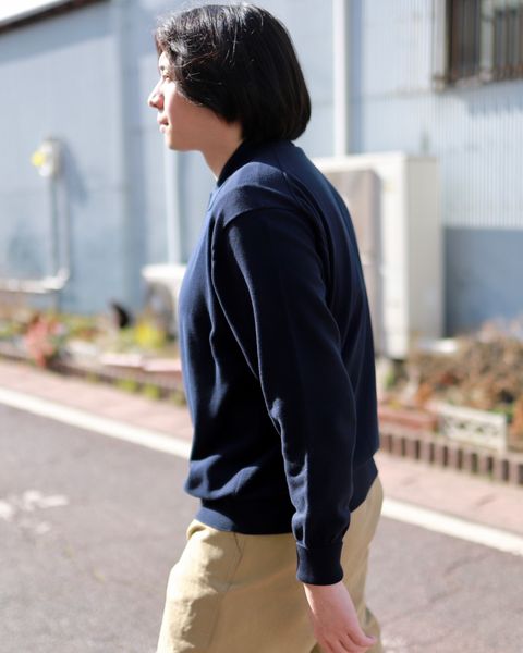 A.PRESSE Cotton Knit Polo Collar Cardigan style.2023.2.10