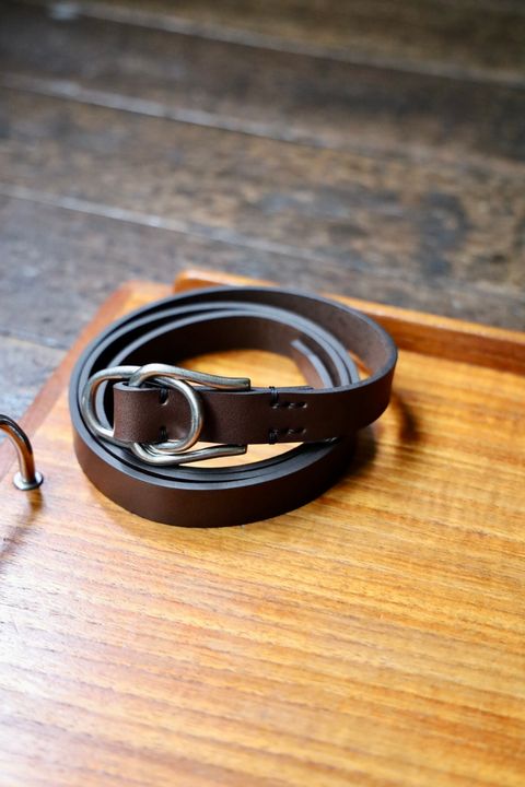 ヨーク 25FW Double Buckel Leather Belt(YK25FW01139A) DARK BROWN