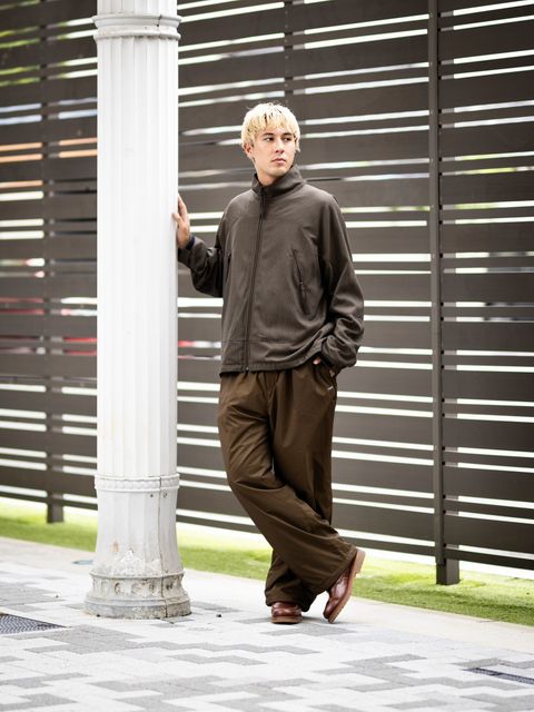 Graphpaper Melange Pique Zip-up Stand Collar Jacket (BROWN)9月26日(土)新作発売！