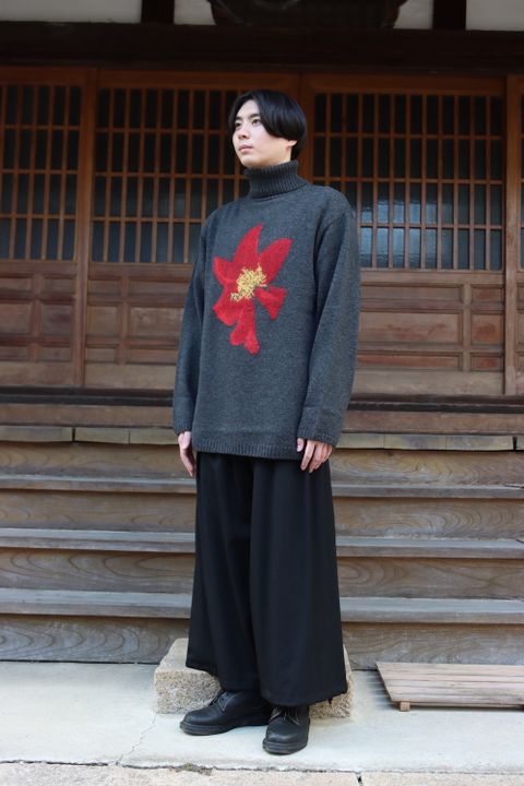 yohji yamamoto 花柄タートルニット(HX-K15-181) style.2021.8.29.