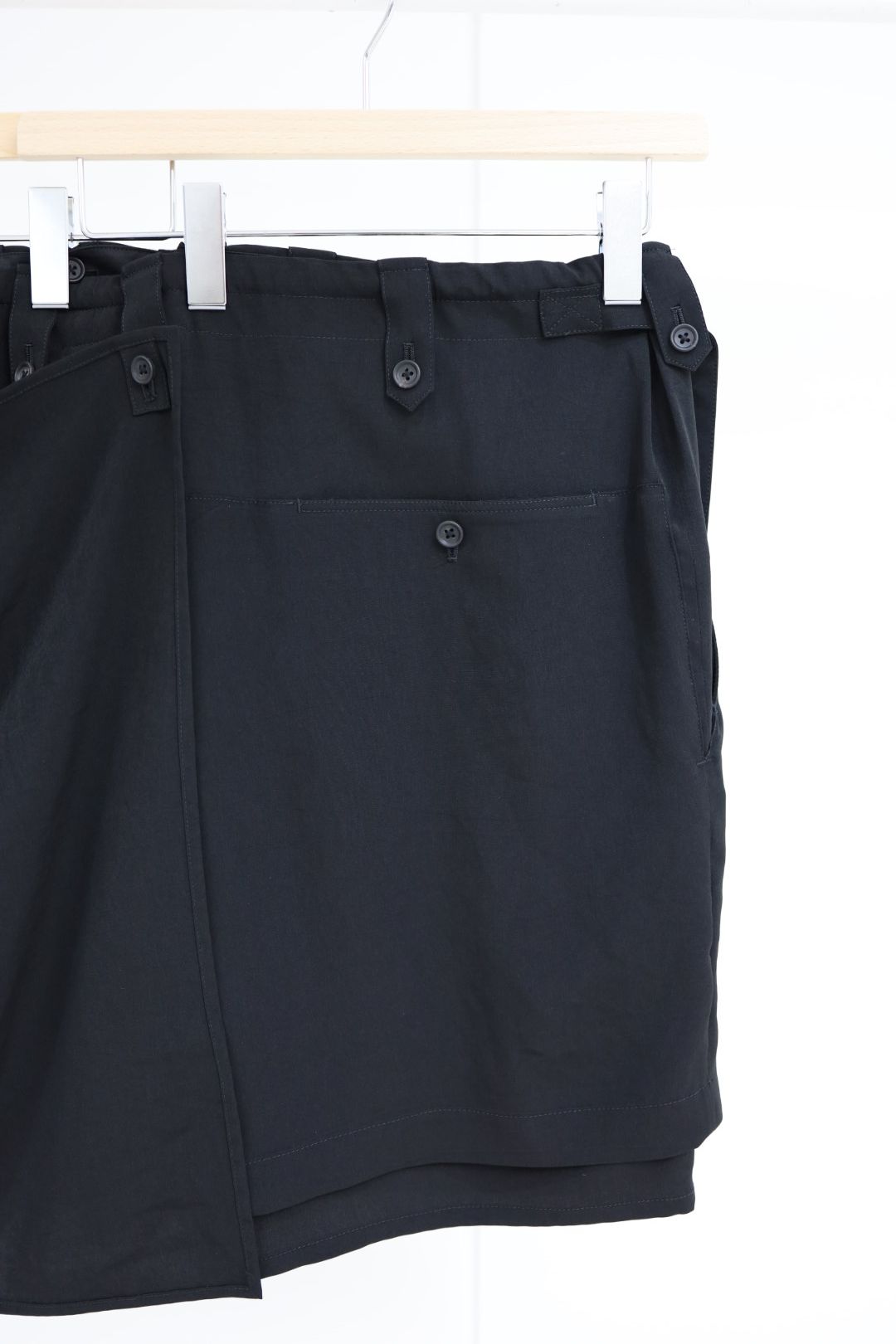 ヨウジヤマモト ドレープ布付きハーフパンツ(HK-P34-500)☆新作発売！