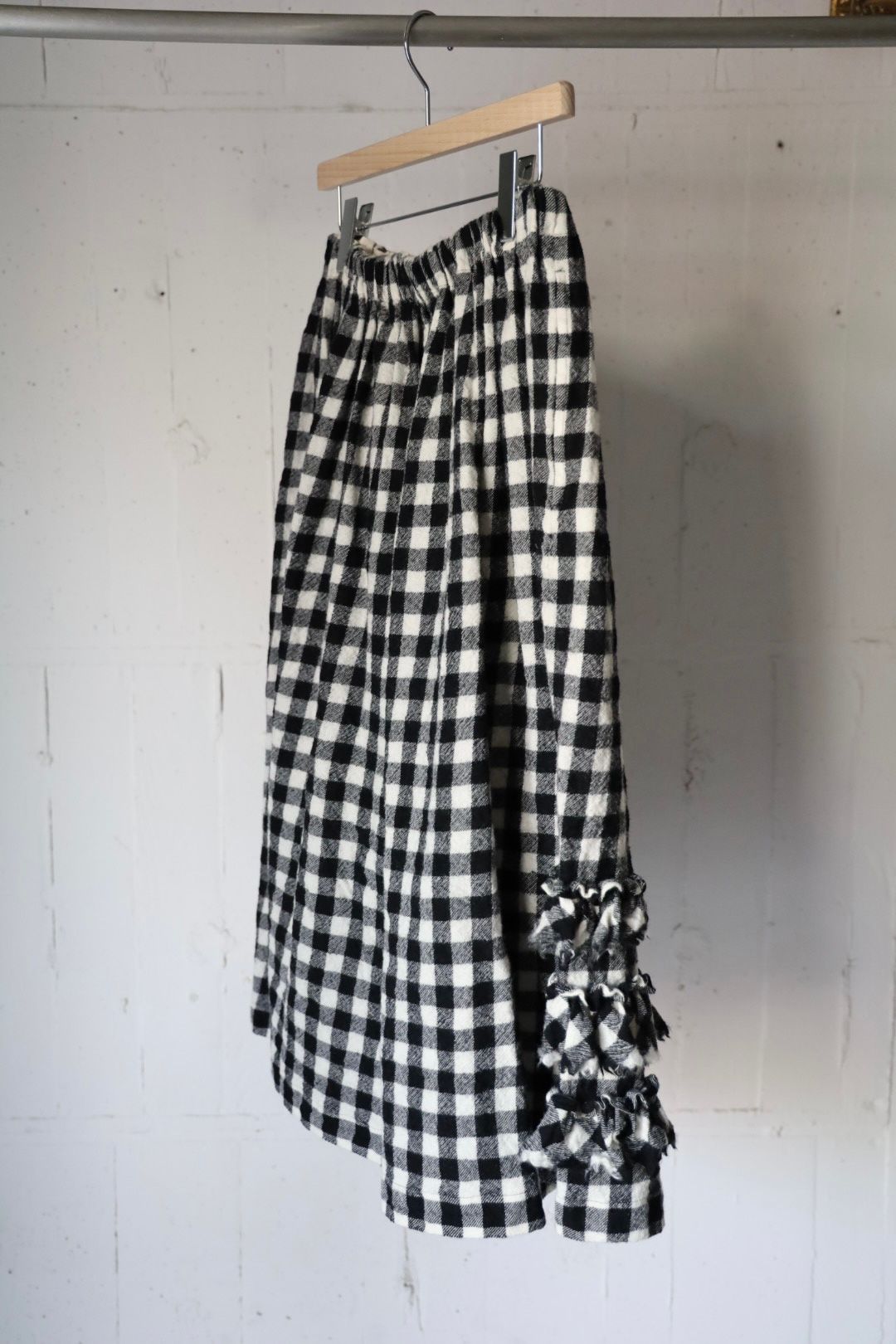 tao 26FW ウールギンガムチェック先染 製品縮絨スカート(TR-S008-051-1)BLACK×WHITE☆10月2日(金)発売！