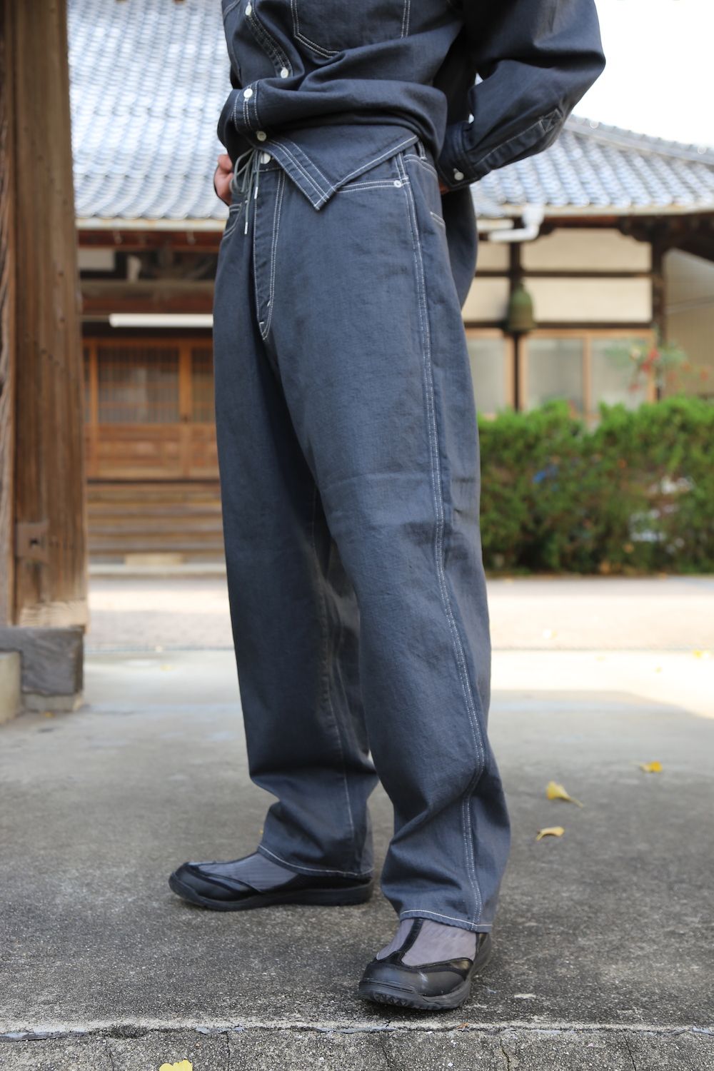 Graphpaper Denime Five Pocket Pants & Denime Regular Collar Shirt style 2020.12.14.