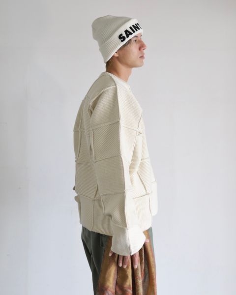 YOKE  ヨーク 24SS PATCHWORK RIB SWEATERスタイル