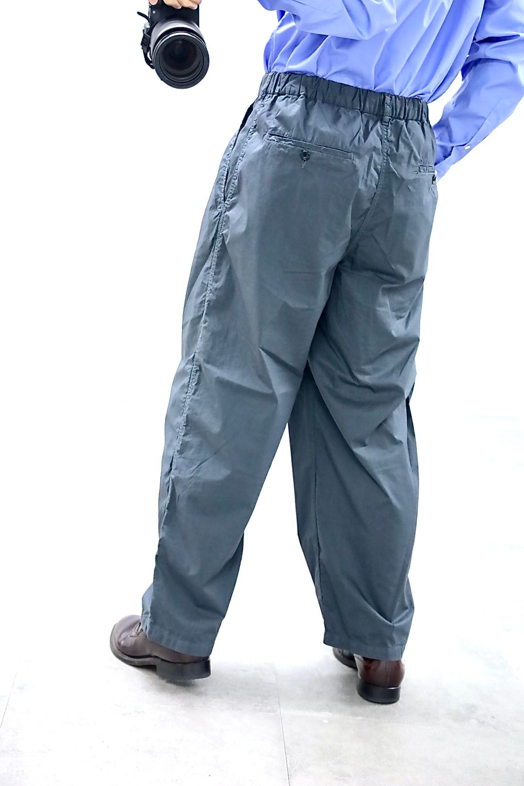 グラフペーパー 26SS Garment Dyed Typewriter Oversized Slacks(GM261-40102B)C.GRAY