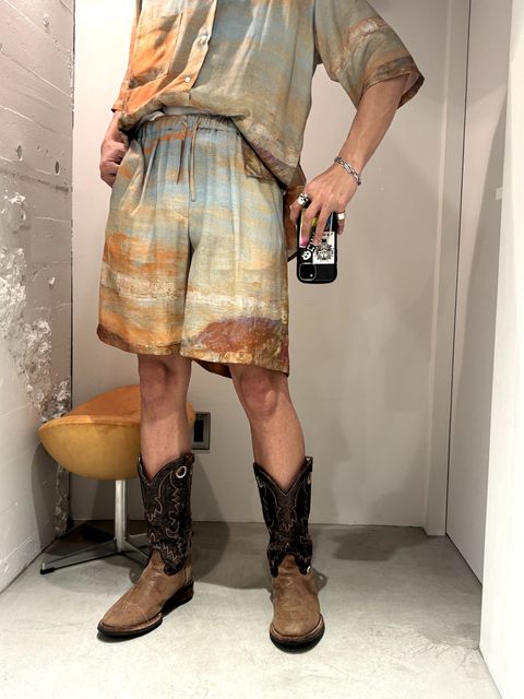 YOKE 24SS 新作LANDSCAPE PRINTED OPEN COLLAR SHIRT style 2024.5.7